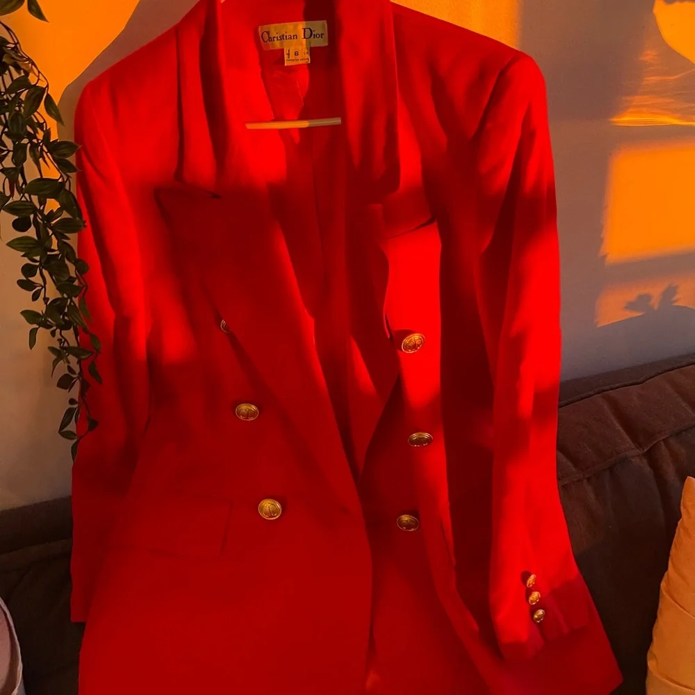 CHRISTIAN DIOR  double breasted BLAZER WITH GOLD BUTTON SIZE 6🔥